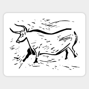 Aurochs from the Lascaux Caves (Black Ink Version) Magnet